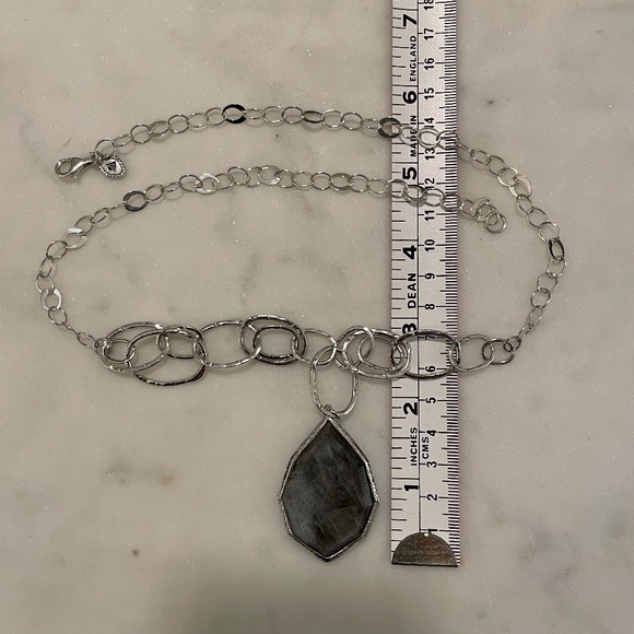 Silpada 925 Sterling Silver and Gray Stone Pendant 24” Necklace - Picture 3 of 3